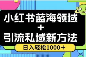 小红书蓝海虚拟＋引流私域新方法，100%不限流，日入轻松1000＋，小白无脑操作【揭秘】