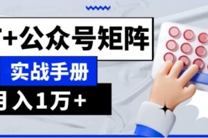 AI流量主系统课程基础版1.0，GPT+公众号矩阵实战手册【揭秘】