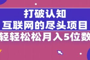 打破认知，互联网的尽头项目，轻轻松松月入5位教