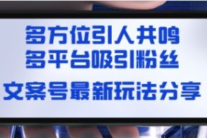 文案号最新玩法分享，视觉＋听觉＋感觉，多方位引人共鸣，多平台疯狂吸粉