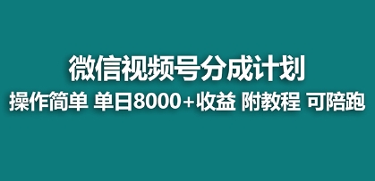 【蓝海项目】视频号分成计划，单天收益8000+，附玩法教程！插图