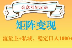 公众号软件玩法私域引流网盘拉新，多种变现，稳定日入1000【揭秘】