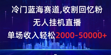 冷门蓝海赛道，收割回忆粉，无人挂机直播，单场收入轻松2000-5w+插图